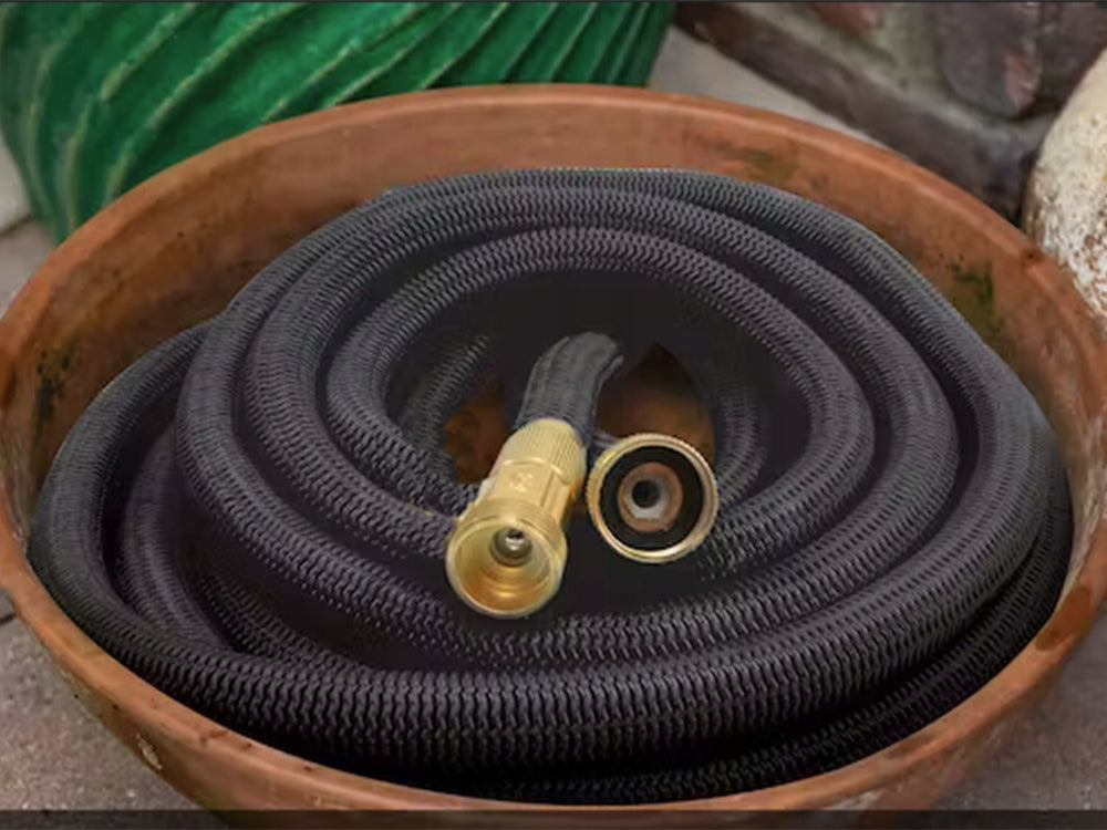 Furtun de gradina, Zola®, flexibil si extensibil, cap de prindere, saculet de depozitare, 20-60 m, negru Furtun de gradina, Zola®, flexibil si extensibil, cap de prindere, saculet de depozitare, 20-60 m, negru